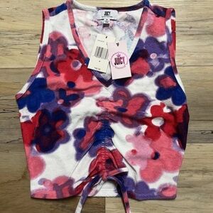Juicy Couture - NEW Size Medium (8-10)- MSRP $42- Rouched Towel Terry Crop Top